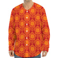 Chinese Prosperity Symbol Pattern Print Long Sleeve Baseball Jersey