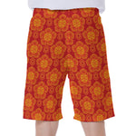 Chinese Prosperity Symbol Pattern Print Men's Beach Shorts