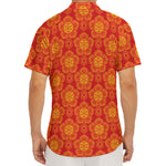 Chinese Prosperity Symbol Pattern Print Men's Deep V-Neck Shirt