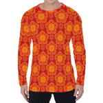 Chinese Prosperity Symbol Pattern Print Men's Long Sleeve T-Shirt