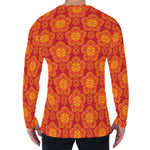 Chinese Prosperity Symbol Pattern Print Men's Long Sleeve T-Shirt