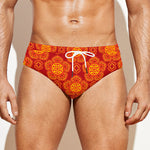 Chinese Prosperity Symbol Pattern Print Men's Swim Briefs