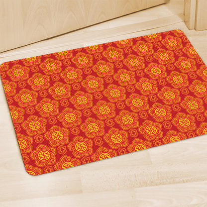 Chinese Prosperity Symbol Pattern Print Polyester Doormat