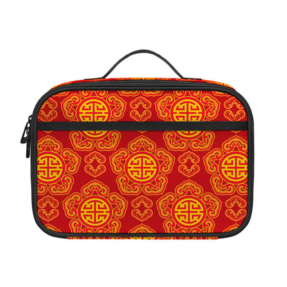 Chinese Prosperity Symbol Pattern Print Portable Lunch Bag
