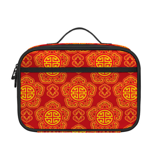Chinese Prosperity Symbol Pattern Print Portable Lunch Bag