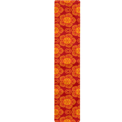 Chinese Prosperity Symbol Pattern Print Table Runner