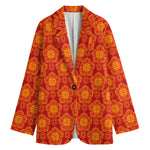 Chinese Prosperity Symbol Pattern Print Women's Blazer