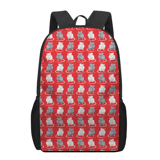 Chinese Rat Zodiac Pattern Print 17 Inch Backpack