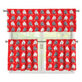 Chinese Rat Zodiac Pattern Print 3 Piece Kitchen Curtains