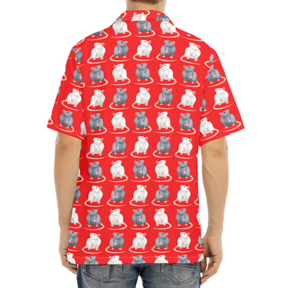 Chinese Rat Zodiac Pattern Print Aloha Shirt