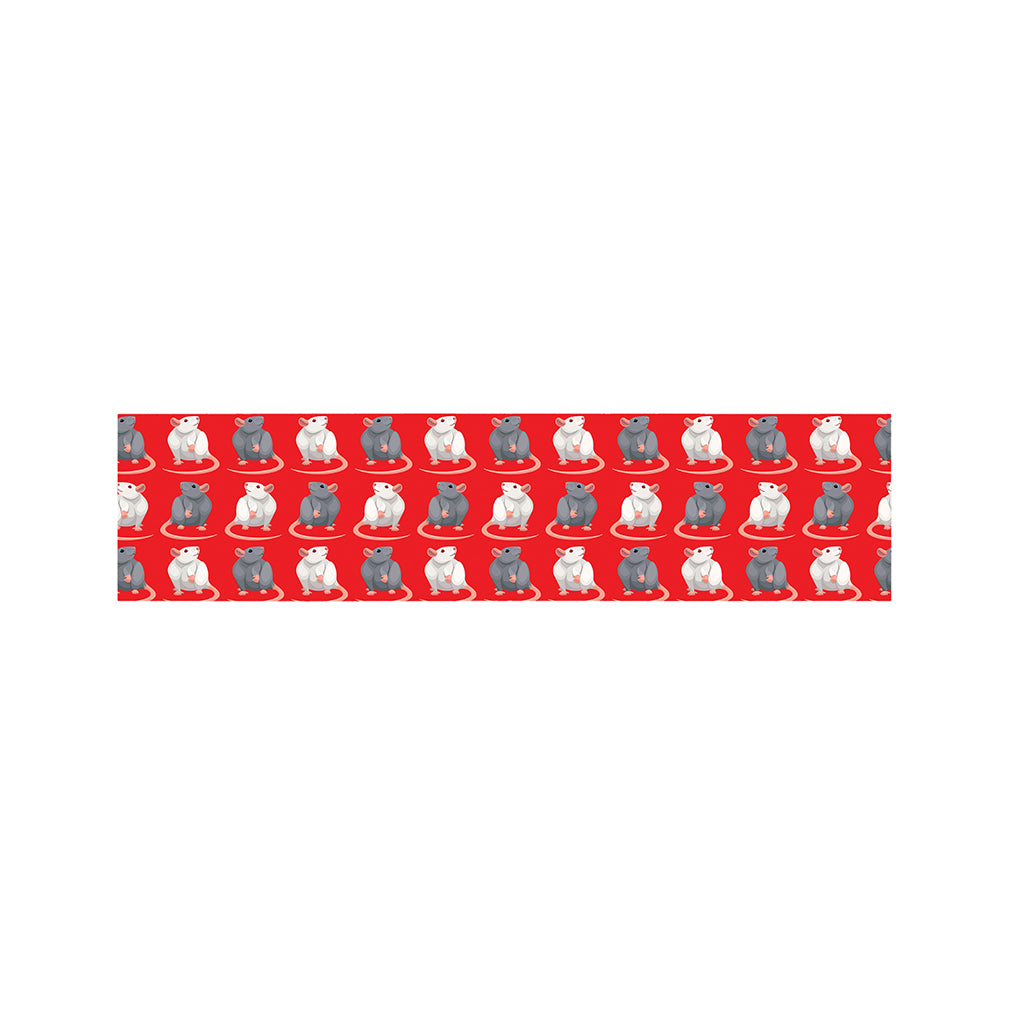 Chinese Rat Zodiac Pattern Print Bed Runner