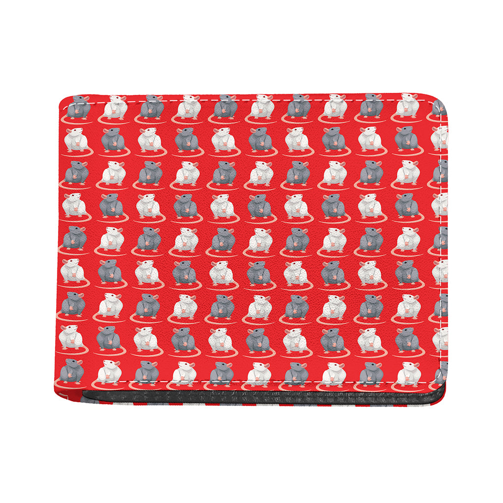 Chinese Rat Zodiac Pattern Print Bifold Wallet