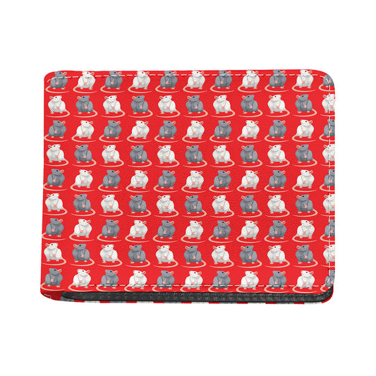 Chinese Rat Zodiac Pattern Print Bifold Wallet
