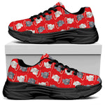 Chinese Rat Zodiac Pattern Print Black Chunky Shoes