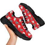 Chinese Rat Zodiac Pattern Print Black Chunky Shoes