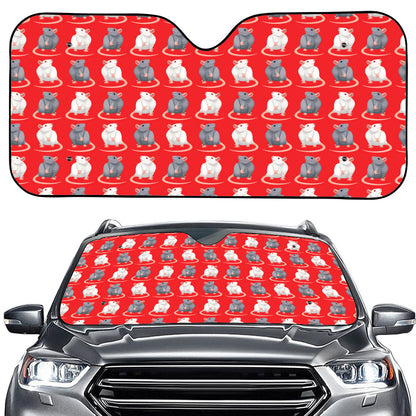 Chinese Rat Zodiac Pattern Print Car Windshield Sun Shade