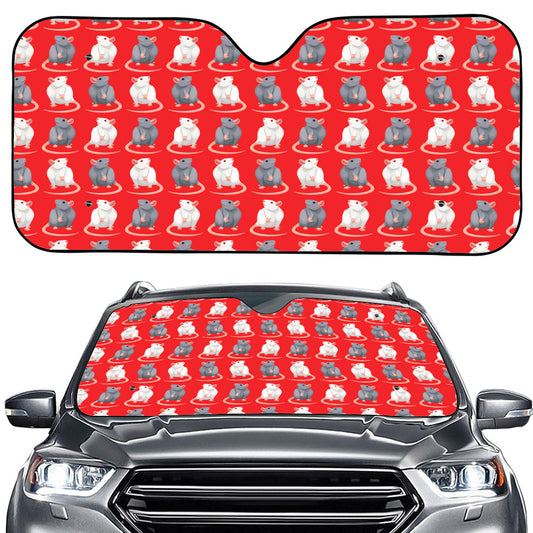 Chinese Rat Zodiac Pattern Print Car Windshield Sun Shade