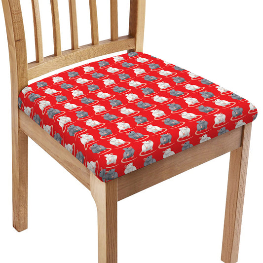 Chinese Rat Zodiac Pattern Print Chair Cushion Cover