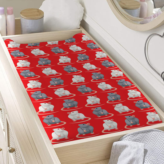 Chinese Rat Zodiac Pattern Print Changing Pad Cover