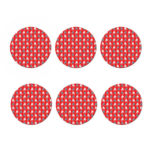 Chinese Rat Zodiac Pattern Print Coaster Set