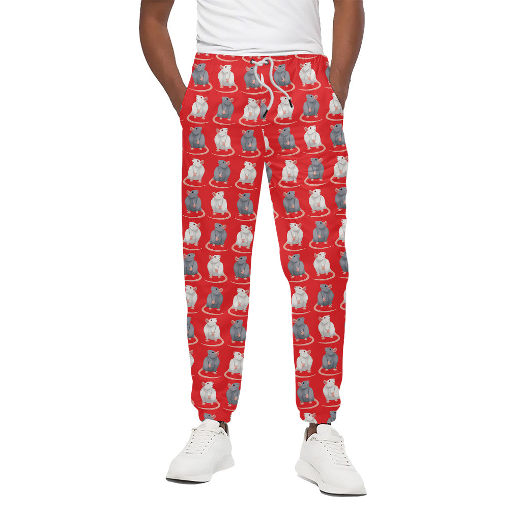Chinese Rat Zodiac Pattern Print Cotton Pants