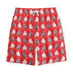 Chinese Rat Zodiac Pattern Print Cotton Shorts