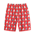 Chinese Rat Zodiac Pattern Print Cotton Shorts
