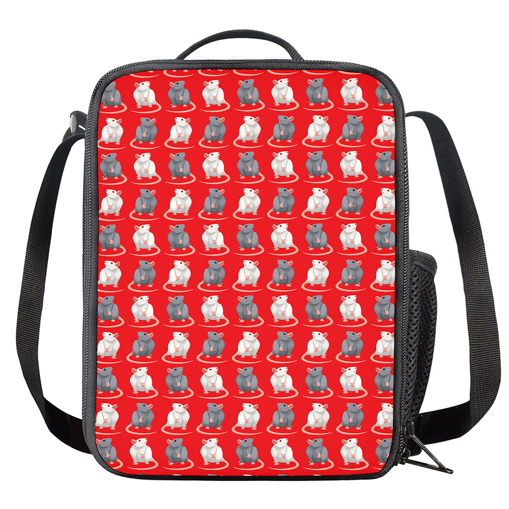 Chinese Rat Zodiac Pattern Print Crossbody Lunch Bag