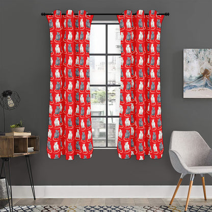 Chinese Rat Zodiac Pattern Print Curtain