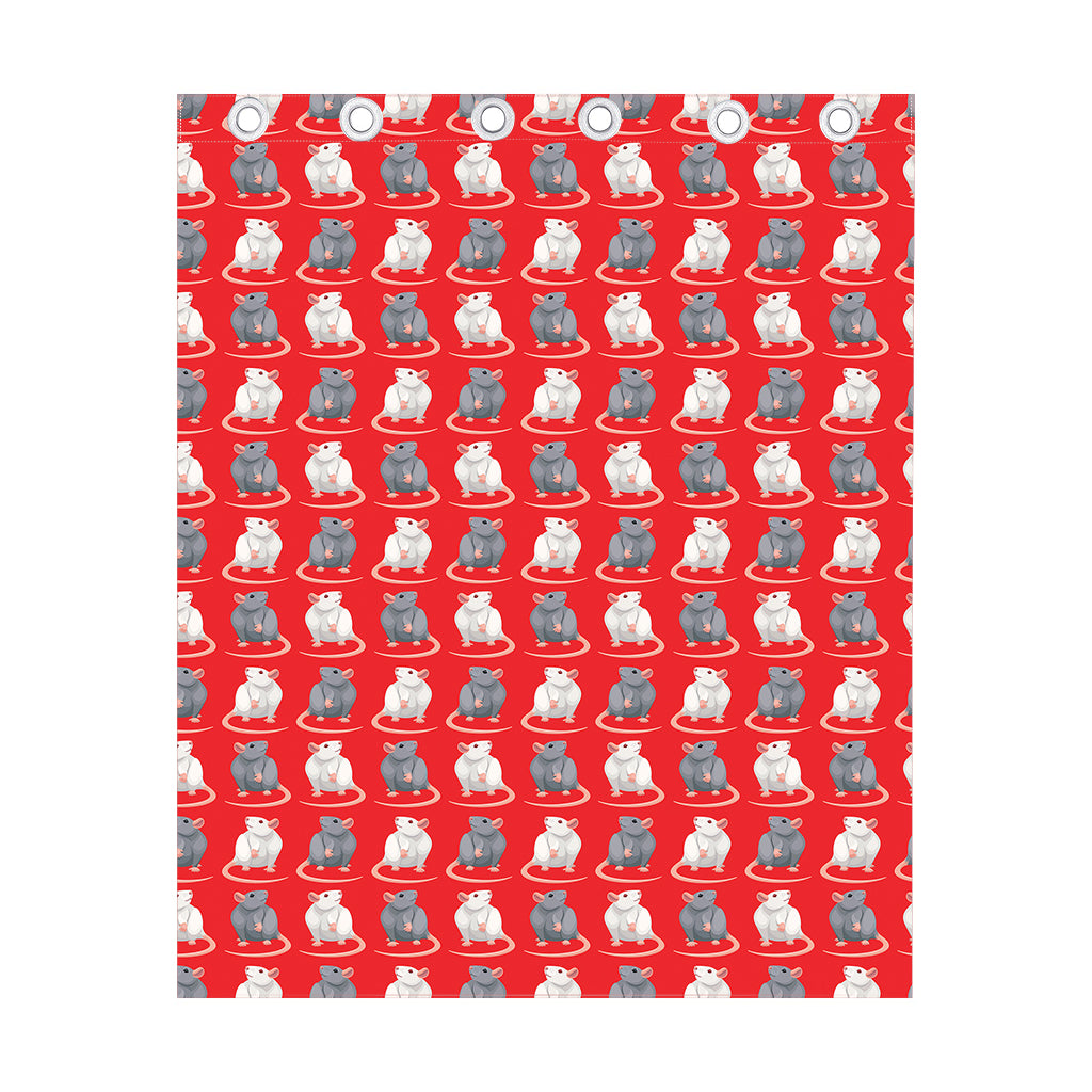 Chinese Rat Zodiac Pattern Print Curtain