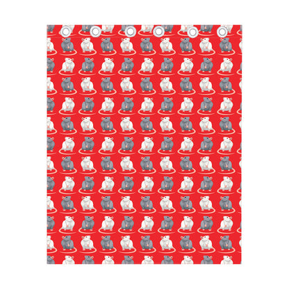 Chinese Rat Zodiac Pattern Print Curtain