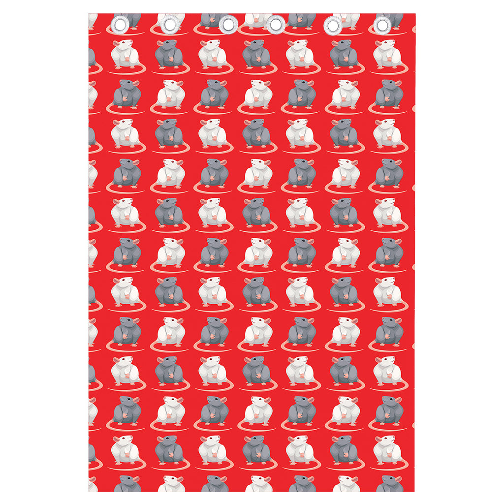 Chinese Rat Zodiac Pattern Print Curtain