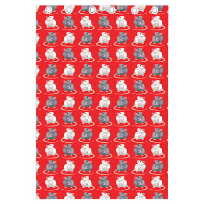 Chinese Rat Zodiac Pattern Print Curtain