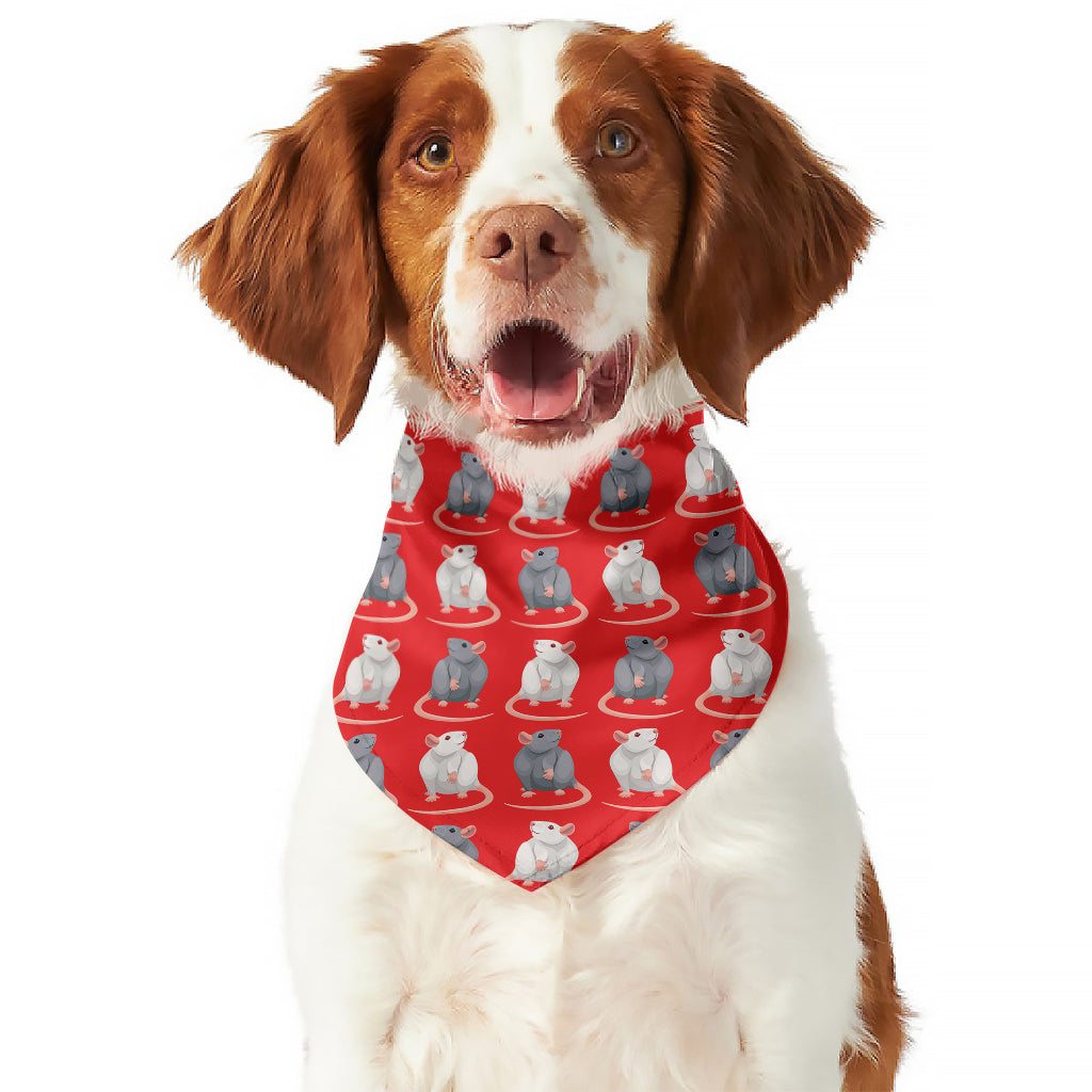 Chinese Rat Zodiac Pattern Print Dog Bandana