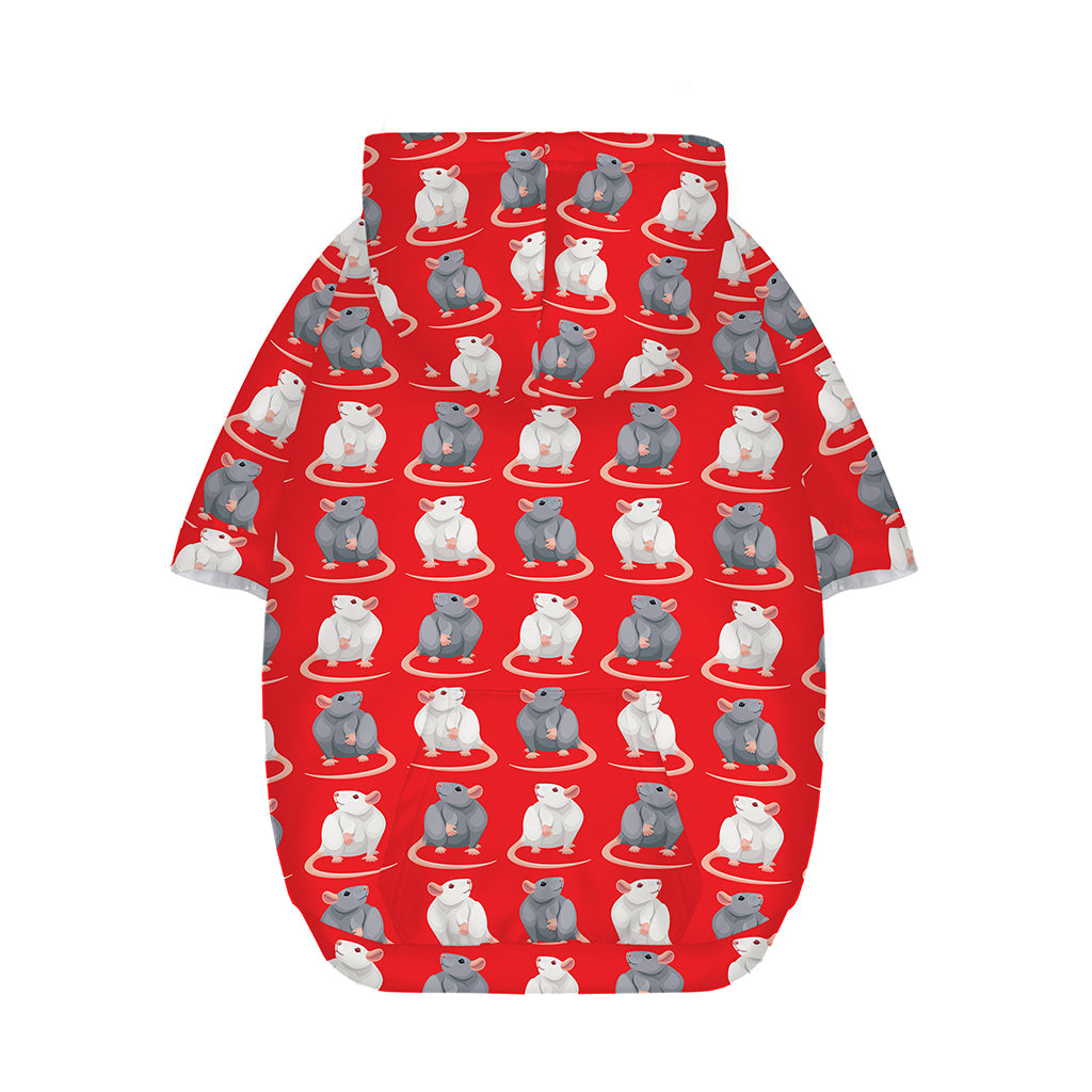 Chinese Rat Zodiac Pattern Print Dog Zip Up Hoodie
