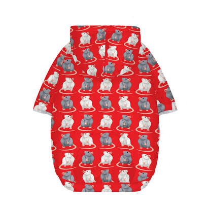Chinese Rat Zodiac Pattern Print Dog Zip Up Hoodie
