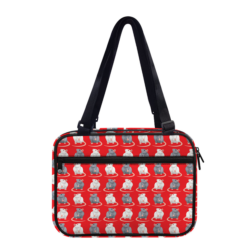 Chinese Rat Zodiac Pattern Print Double Strap Bible Bag