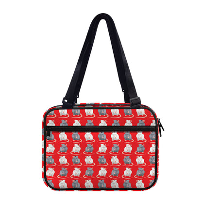 Chinese Rat Zodiac Pattern Print Double Strap Bible Bag
