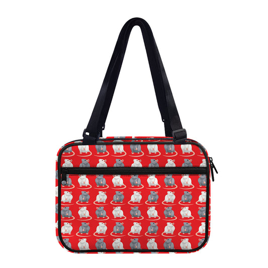 Chinese Rat Zodiac Pattern Print Double Strap Bible Bag