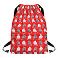 Chinese Rat Zodiac Pattern Print Drawstring Backpack