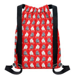Chinese Rat Zodiac Pattern Print Drawstring Backpack