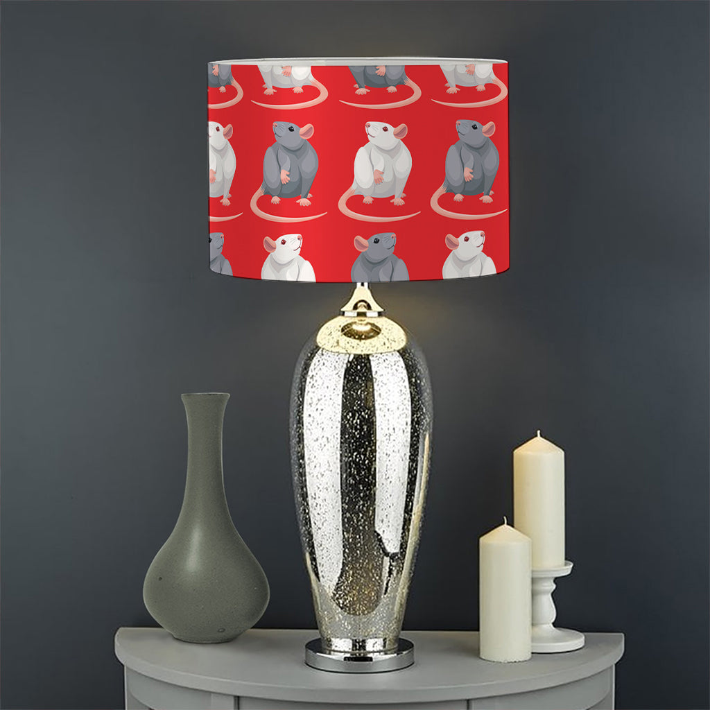 Chinese Rat Zodiac Pattern Print Drum Lamp Shade