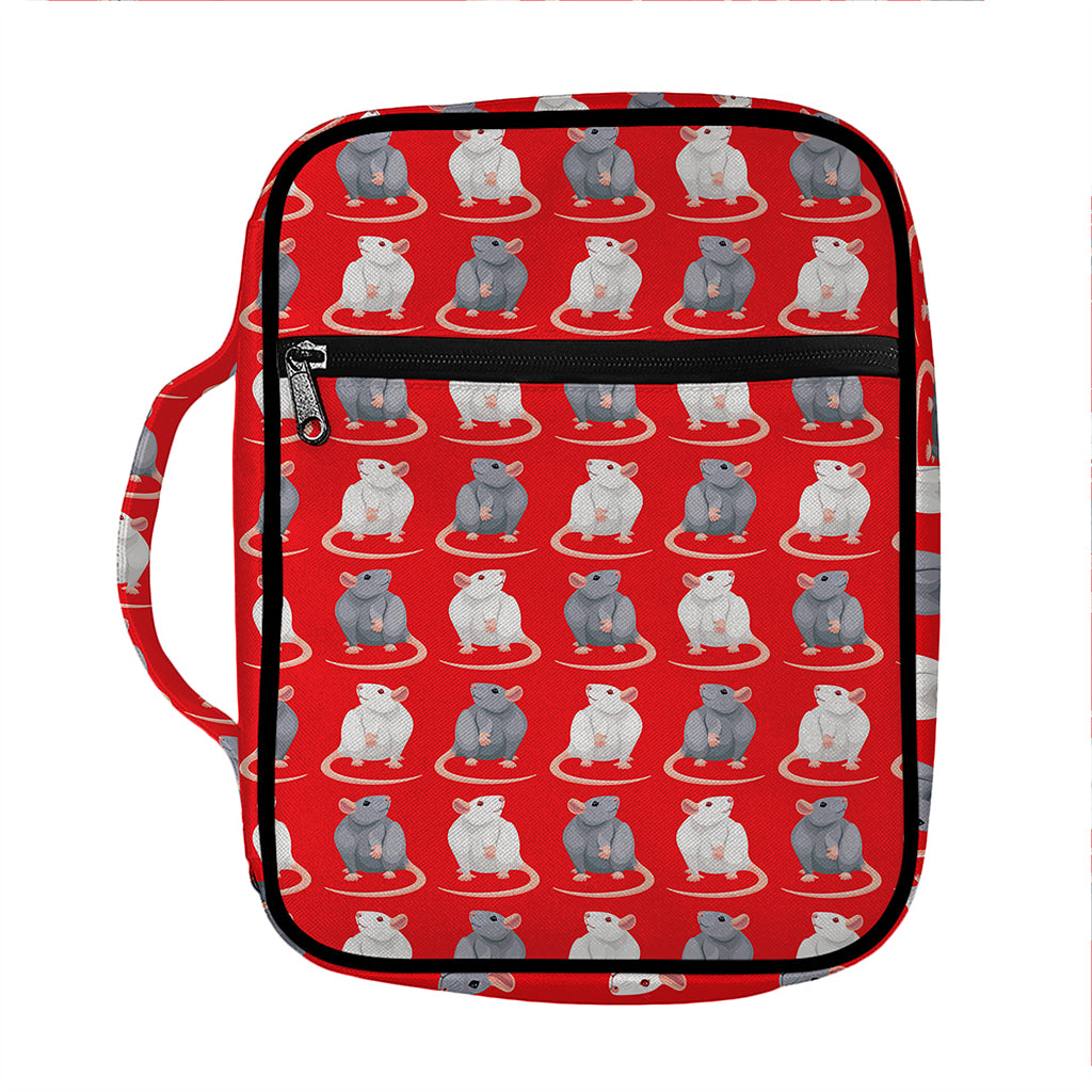 Chinese Rat Zodiac Pattern Print Front Pocket Bible Bag