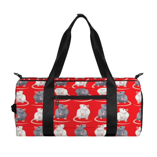 Chinese Rat Zodiac Pattern Print Gym Bag