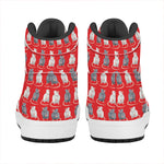 Chinese Rat Zodiac Pattern Print High Top Leather Sneakers