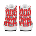 Chinese Rat Zodiac Pattern Print High Top Leather Sneakers