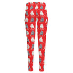 Chinese Rat Zodiac Pattern Print High-Waisted Pocket Leggings