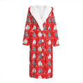 Chinese Rat Zodiac Pattern Print Hooded Bathrobe