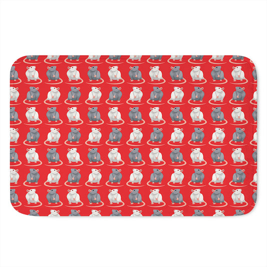 Chinese Rat Zodiac Pattern Print Indoor Door Mat