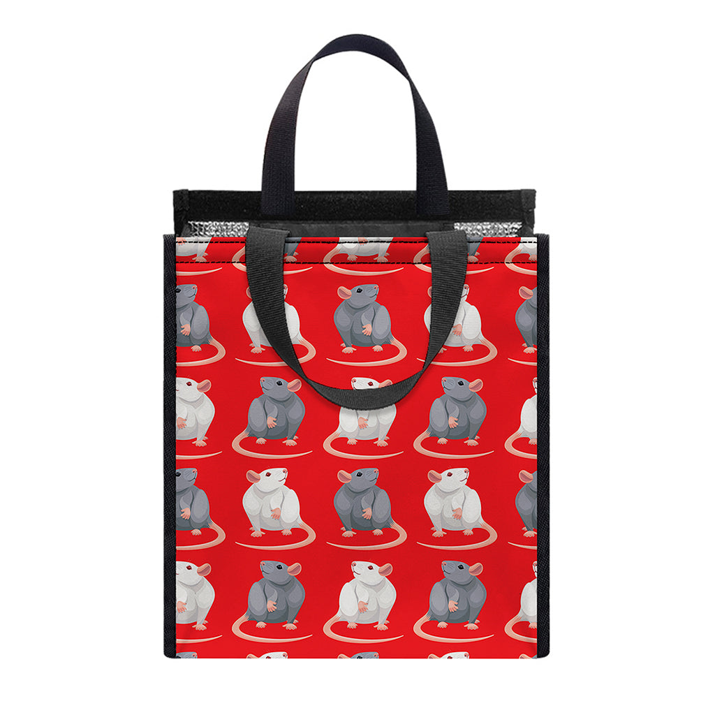 Chinese Rat Zodiac Pattern Print Insulated Lunch Tote